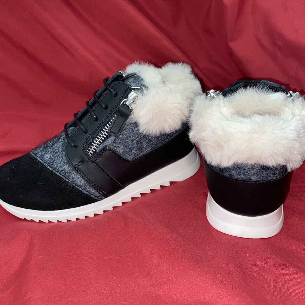 Giuseppe Zanotti Toddler Kids Cam Fur Sneakers